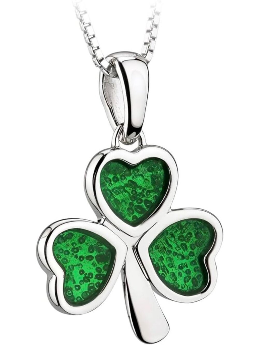 Stunning Irish Shamrock Necklace, 18" Length, Authentic Dublin Castle Tested